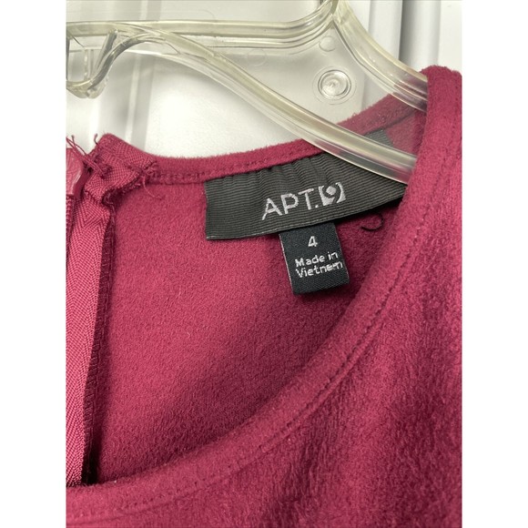 Apt 9 Womens Faux Suede Dress Size 4 Eyelet Sleeveless Zip Red - Picture 6 of 9